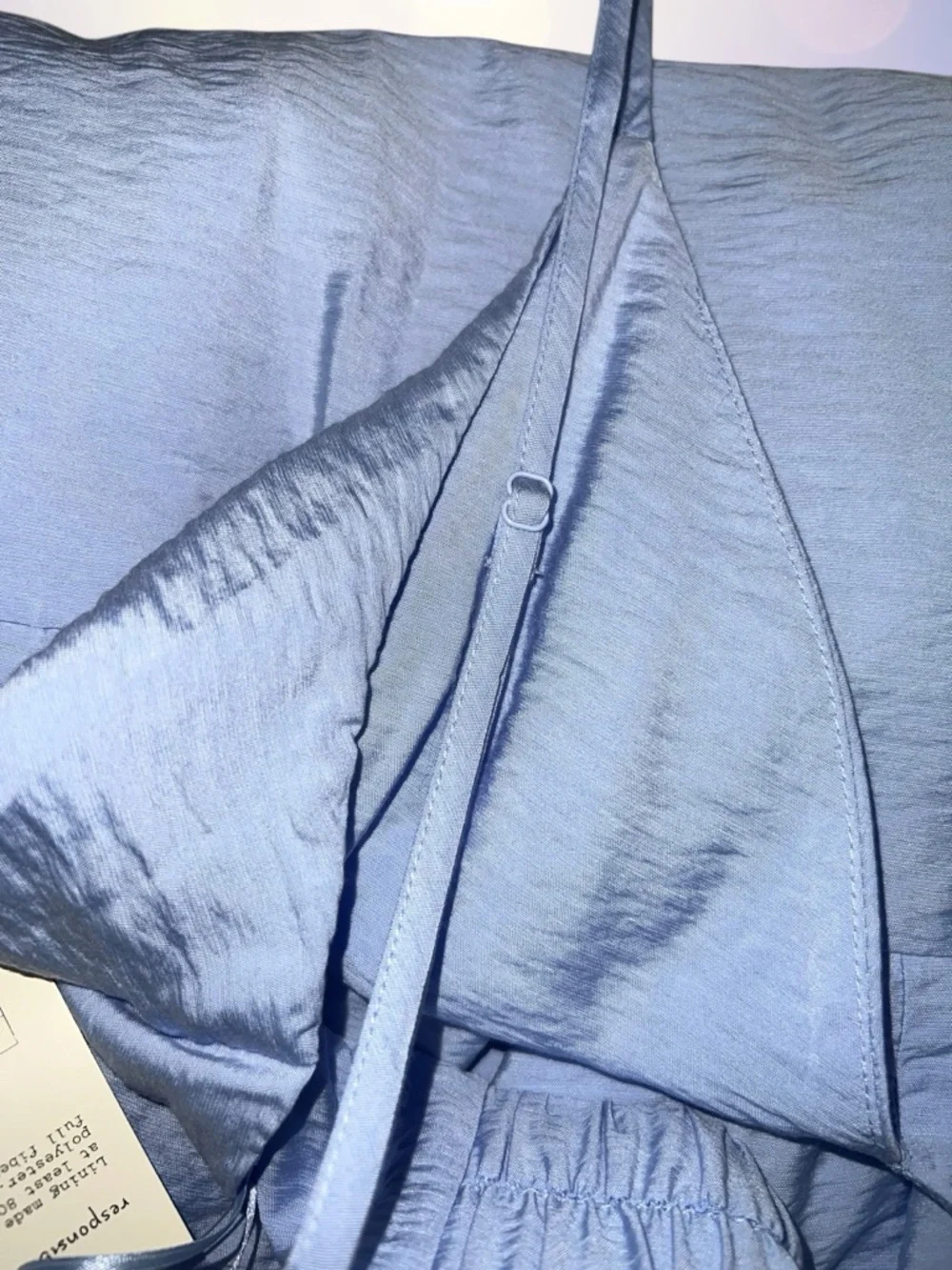 A new day Open Back Baby Blue Flowy Midi Dress with Adjustable Straps, Sz Large - Picture 11 of 11